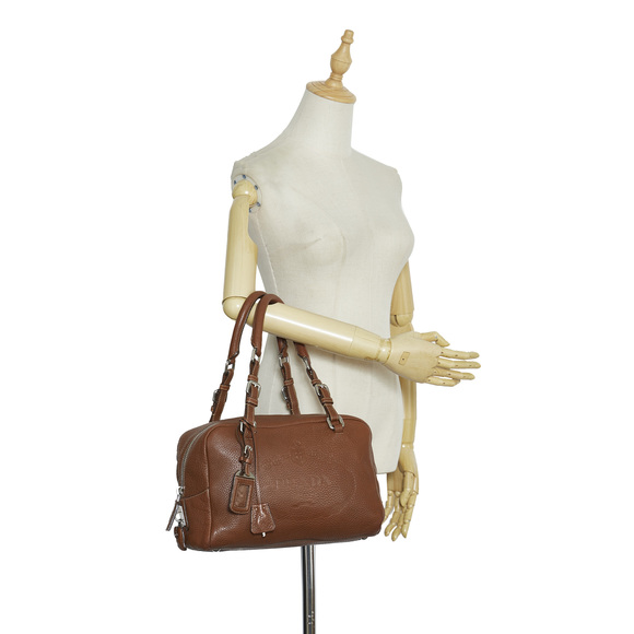 PRADA Embossed Logo Bowler Bag - Picture 11 of 11